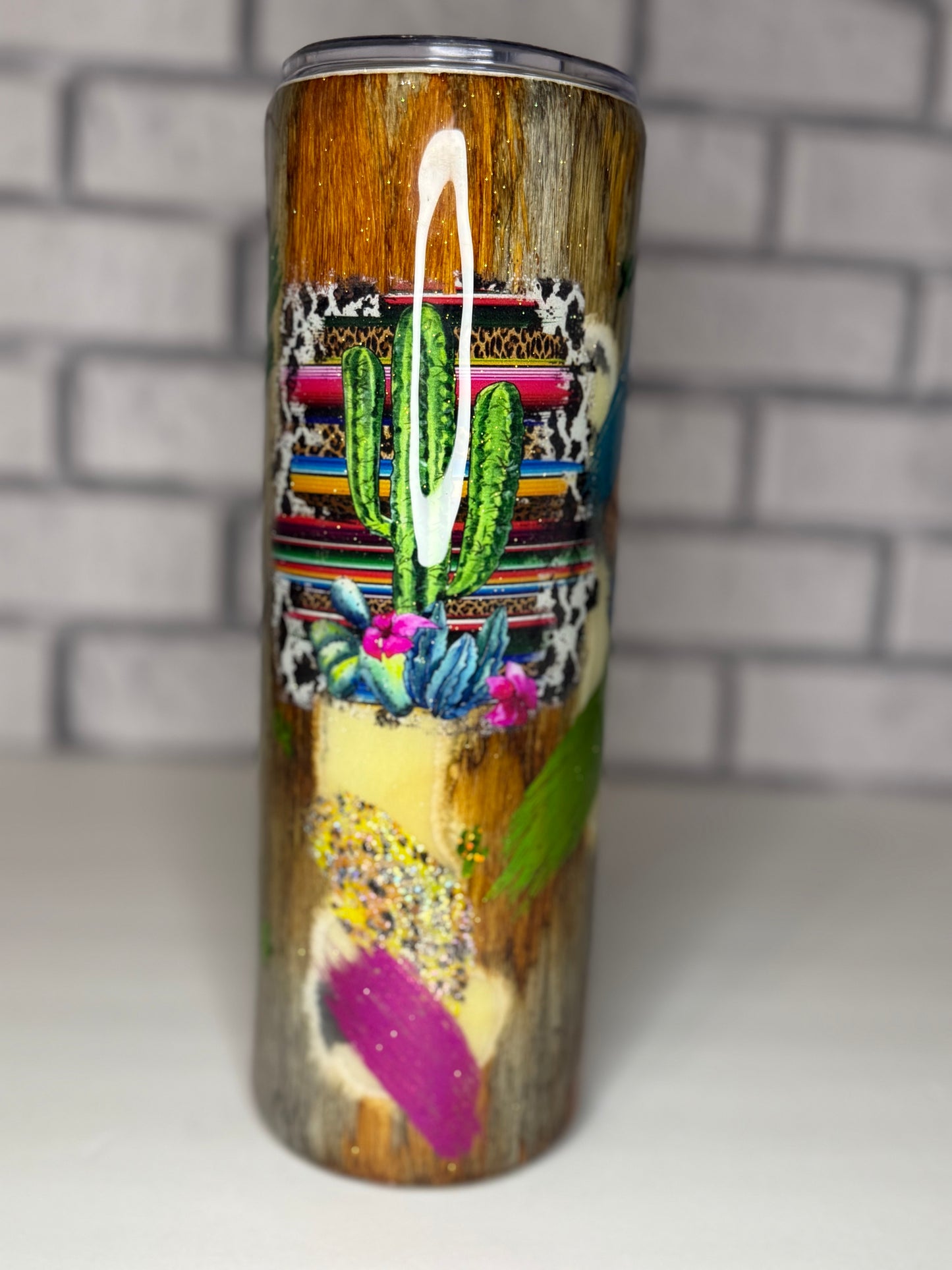 #41-30oz Skinny- Crazy Cactus Cow