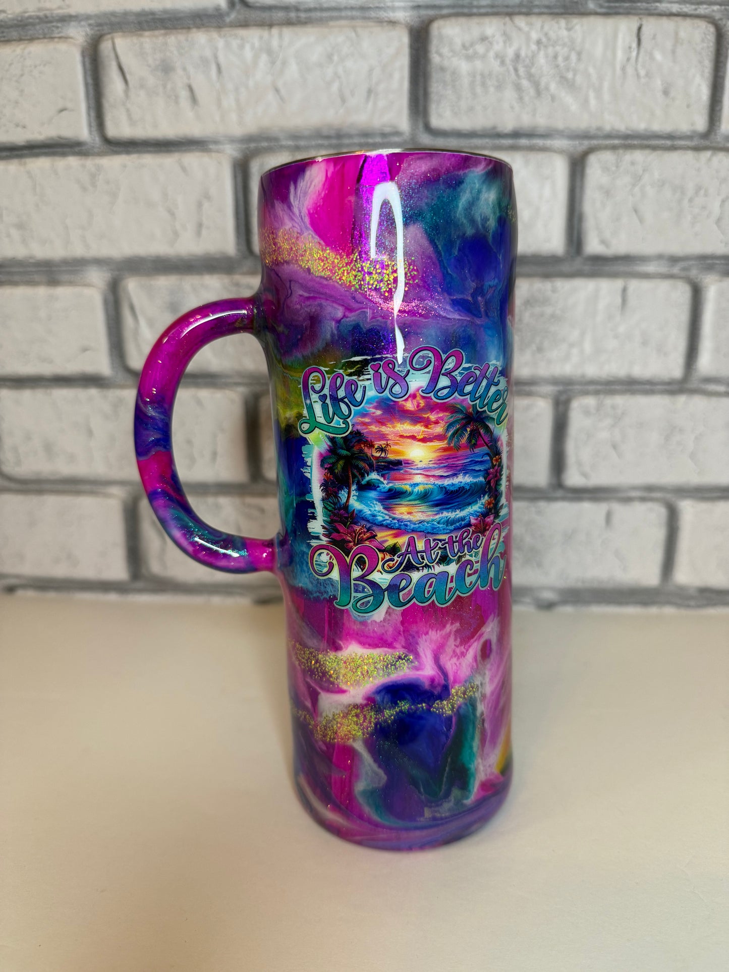 #32--24oz Skinny Handle- Sunday Funday
