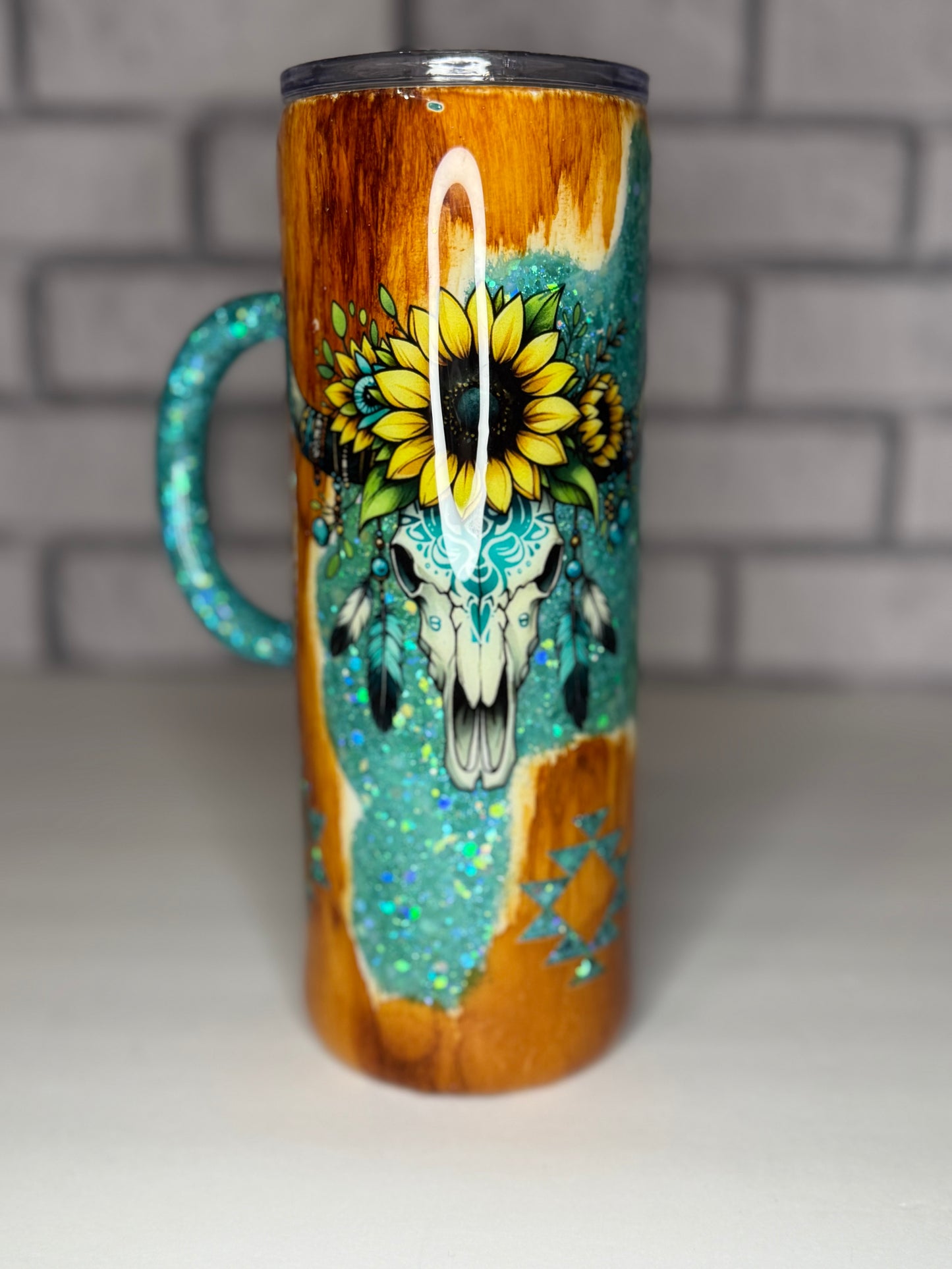 #20- 24oz Handle- Teal Western