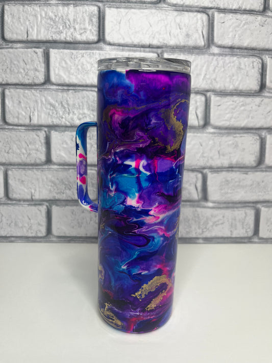 Purple pink blue gold swirl
