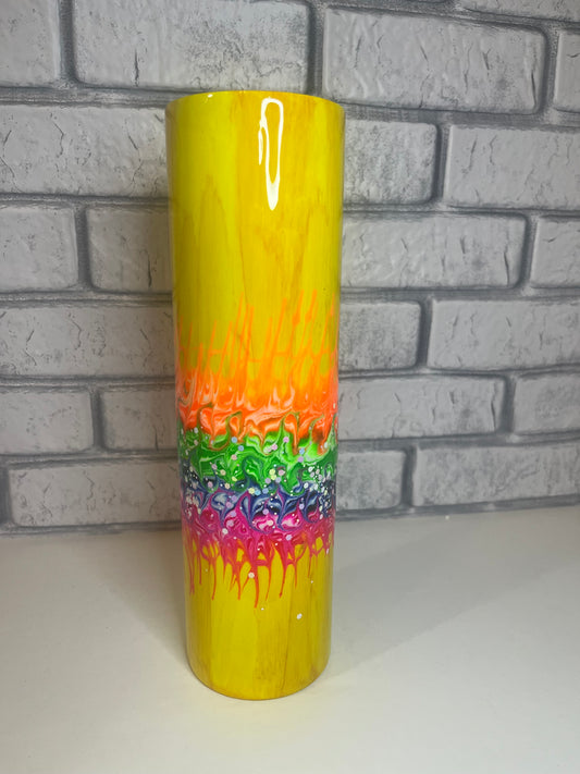 32oz Yellow Woodgrain Middle Bougie